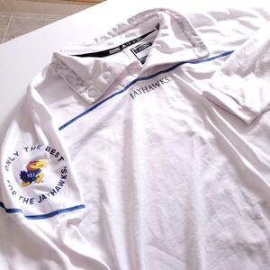 Adidas Kansas Jayhawks Mens 2XL White Quarter Snap Pullover Team Issued